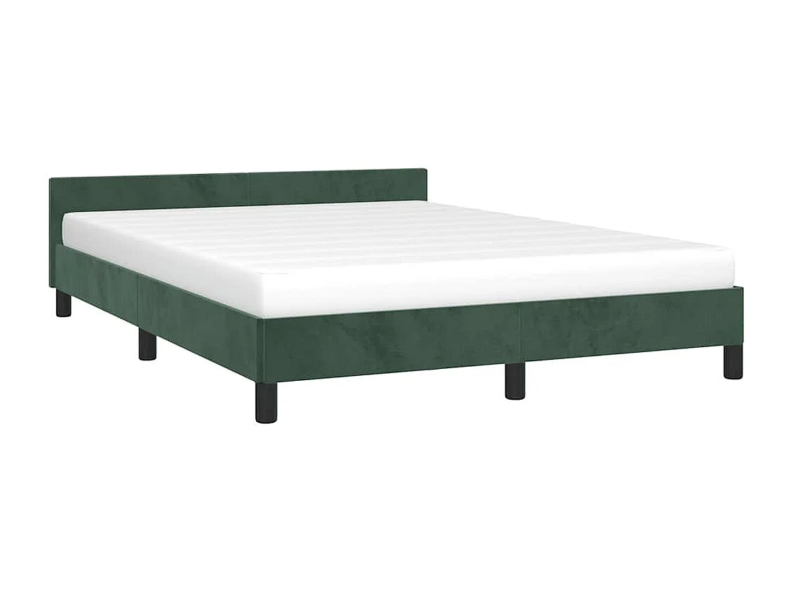 Lit double | Lit adulte | Cadre de lit vert foncé 140x190 cm velours