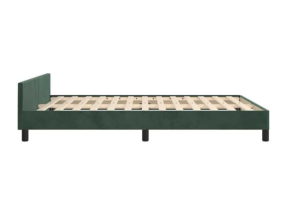 Lit double | Lit adulte | Cadre de lit vert foncé 140x190 cm velours