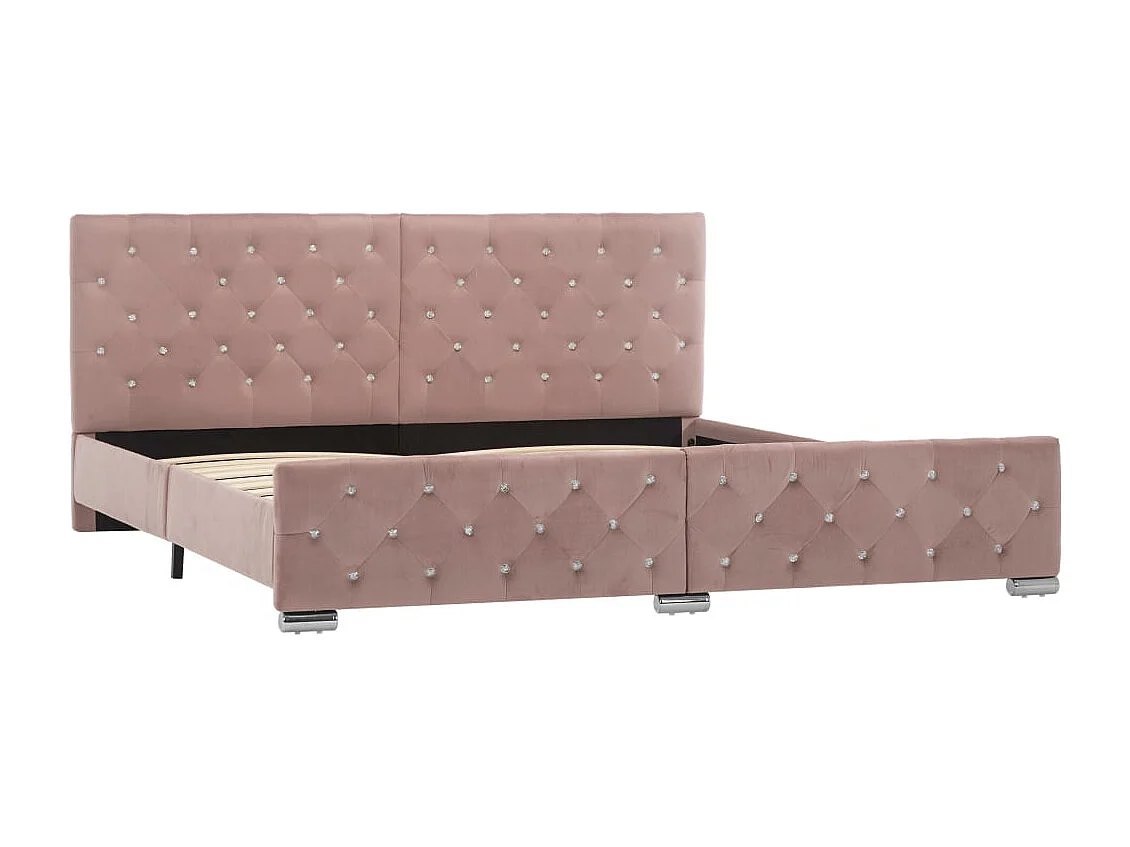 Lit double | Lit adulte | Cadre de lit Rose Velours 180x200 cm