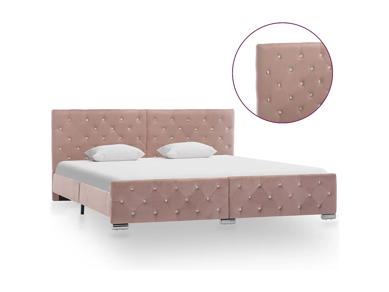 Lit double | Lit adulte | Cadre de lit Rose Velours 180x200 cm