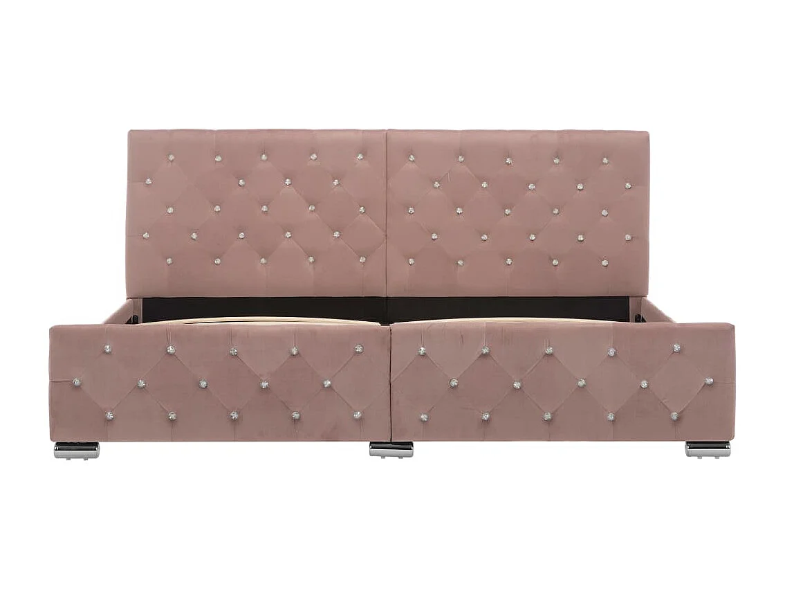 Lit double | Lit adulte | Cadre de lit Rose Velours 180x200 cm