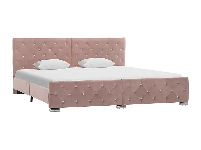 Lit double | Lit adulte | Cadre de lit Rose Velours 180x200 cm
