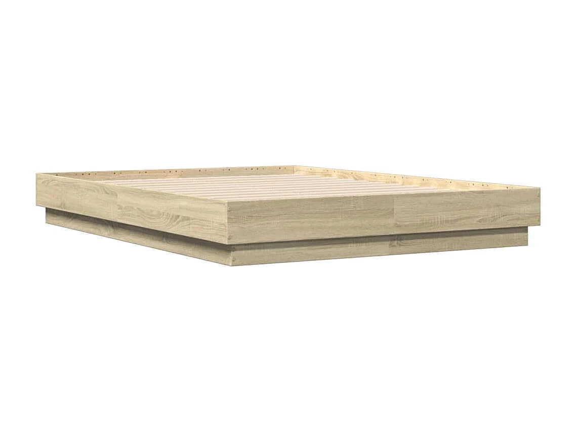 Bedframe | Tweepersoonsbed bewerkt hout sonoma eikenkleurig 135x190 cm