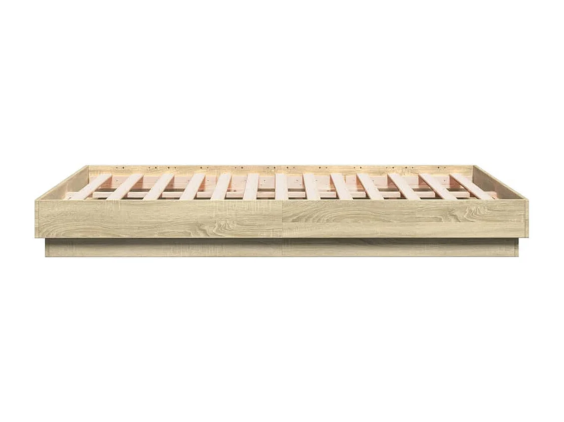 Bedframe | Tweepersoonsbed bewerkt hout sonoma eikenkleurig 135x190 cm
