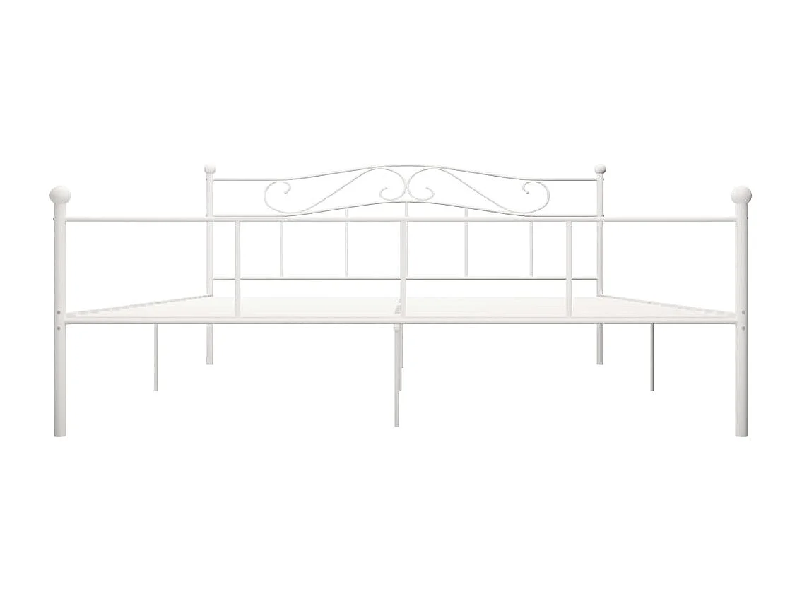 Lit double | Lit adulte | Cadre de lit blanc métal 180x200 cm