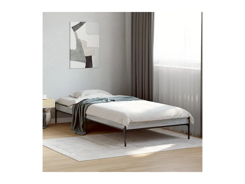 Lit simple | Lit adulte, enfant | Cadre de lit sonoma gris 90x190 cm