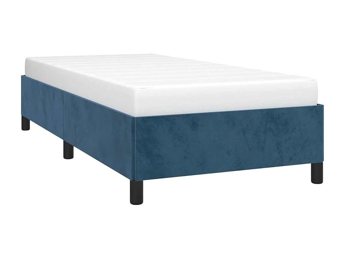 Lit simple | Lit adulte, enfant | Cadre de lit bleu foncé 90x200 cm velours