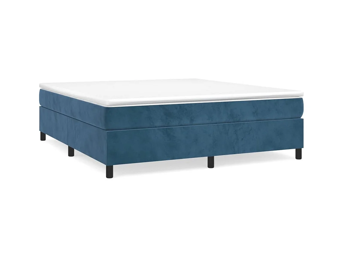Lit double | Lit adulte | Cadre de lit bleu foncé 200x200 cm velours