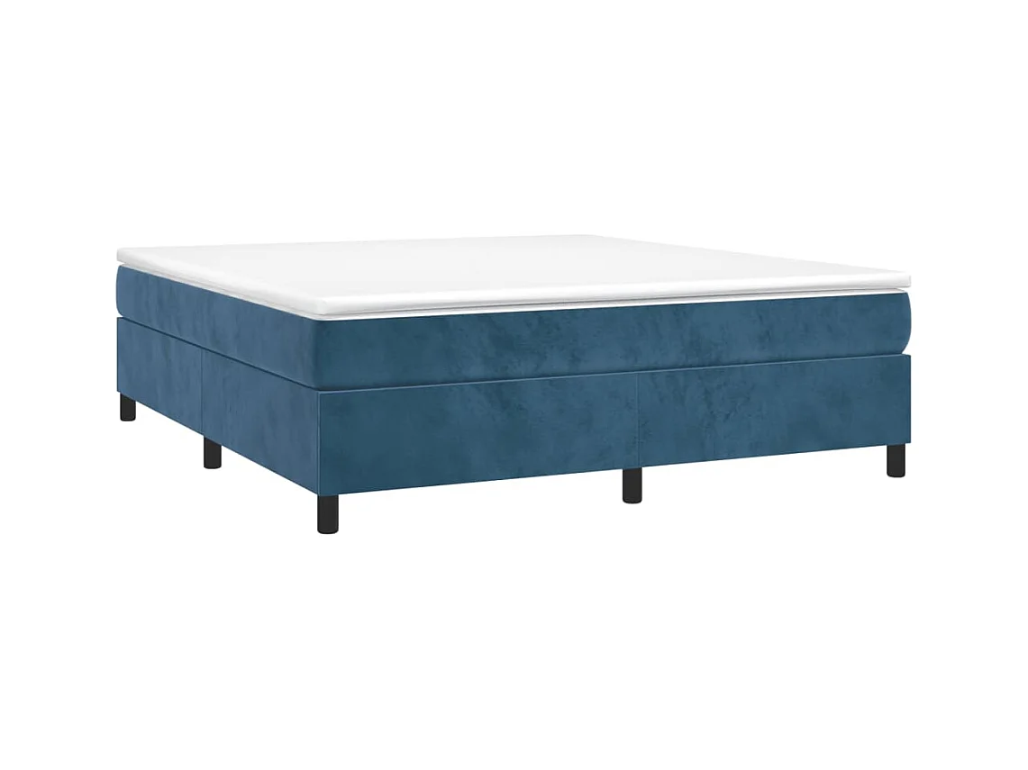 Lit double | Lit adulte | Cadre de lit bleu foncé 200x200 cm velours
