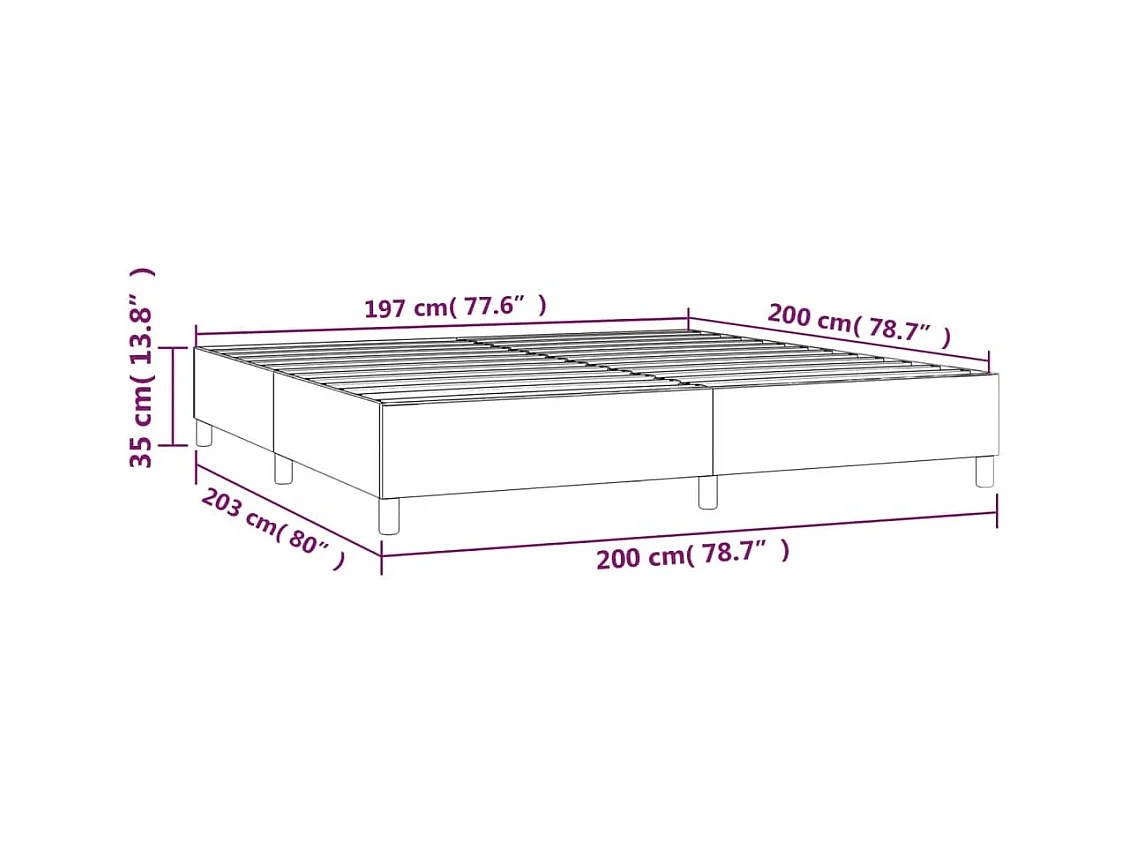 Lit double | Lit adulte | Cadre de lit bleu foncé 200x200 cm velours