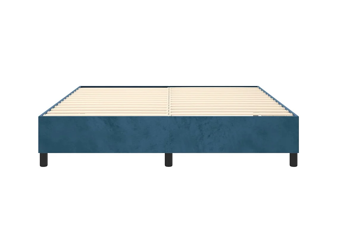 Lit double | Lit adulte | Cadre de lit bleu foncé 200x200 cm velours