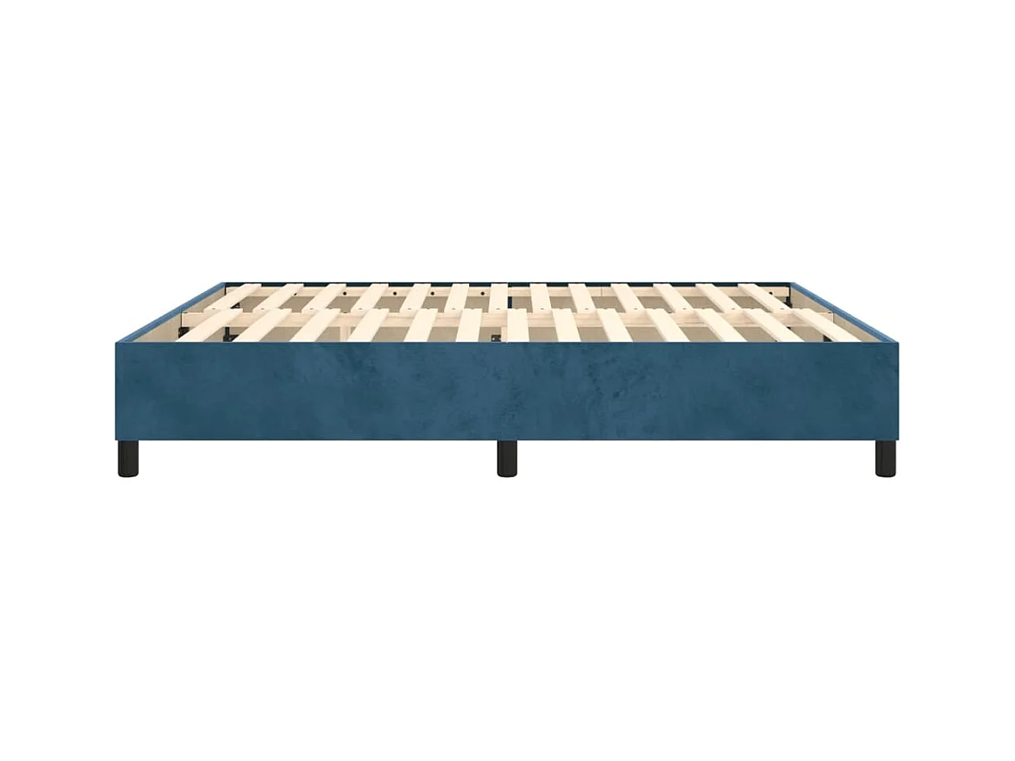 Lit double | Lit adulte | Cadre de lit bleu foncé 200x200 cm velours