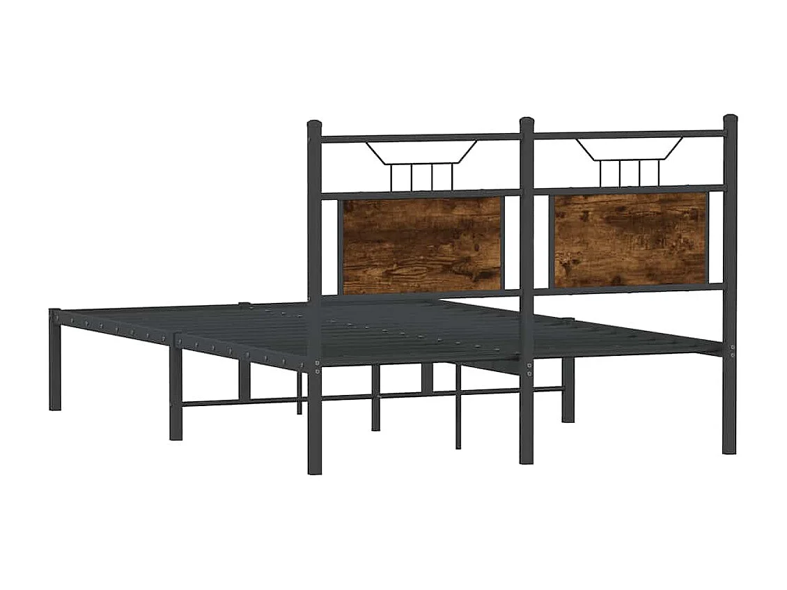 Letto per adulti | Letto singolo | Giroletto senza Materasso Rovere Fumo 120x190 cm in Truciolato