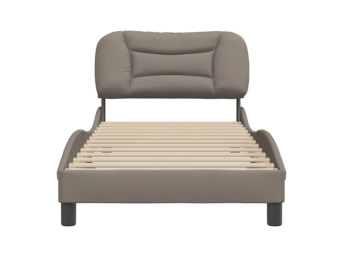 Lit simple | Lit adulte, enfant | Cadre de lit taupe 90x200 cm tissu