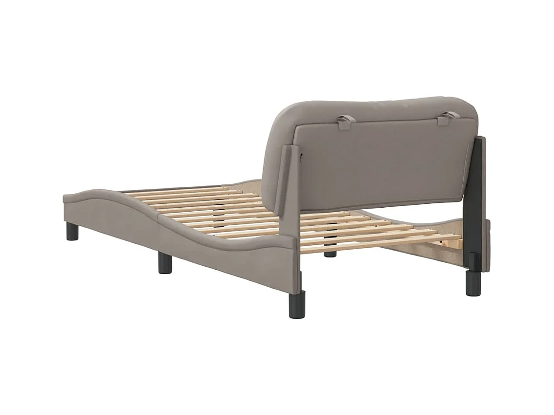 Lit simple | Lit adulte, enfant | Cadre de lit taupe 90x200 cm tissu