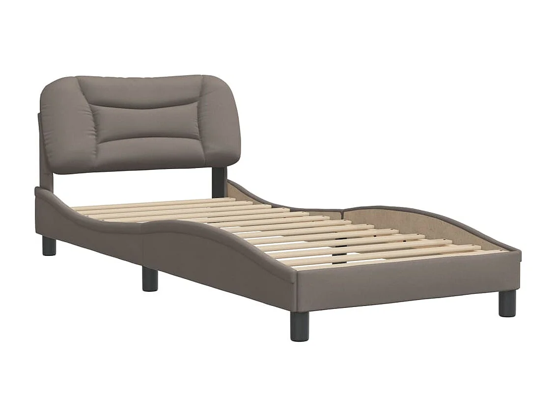 Lit simple | Lit adulte, enfant | Cadre de lit taupe 90x200 cm tissu
