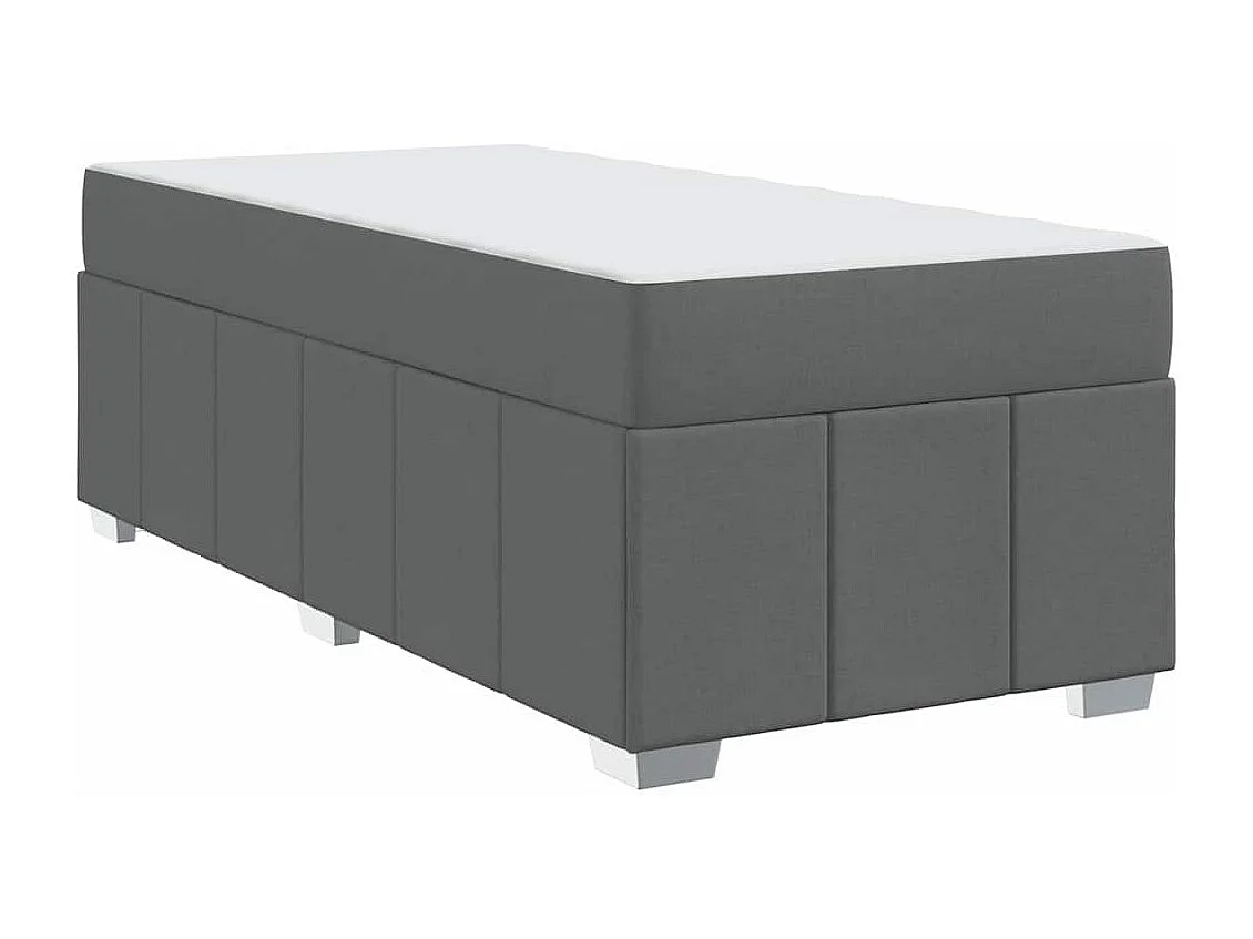 Lit simple | Lit adulte, enfant | Cadre de lit avec matelas Gris foncé 80x200 cm tissu