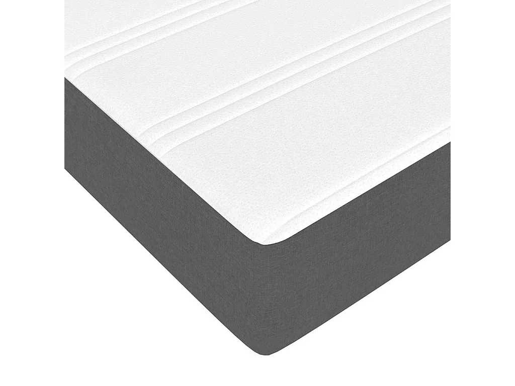 Lit simple | Lit adulte, enfant | Cadre de lit avec matelas Gris foncé 80x200 cm tissu