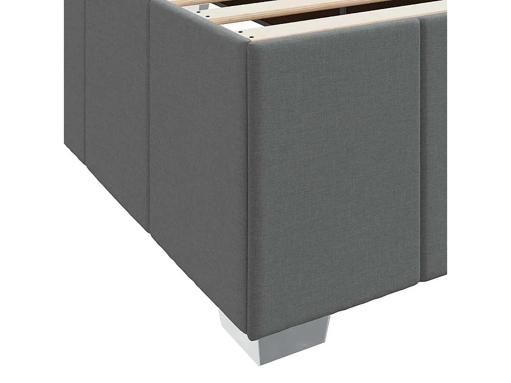 Lit simple | Lit adulte, enfant | Cadre de lit avec matelas Gris foncé 80x200 cm tissu