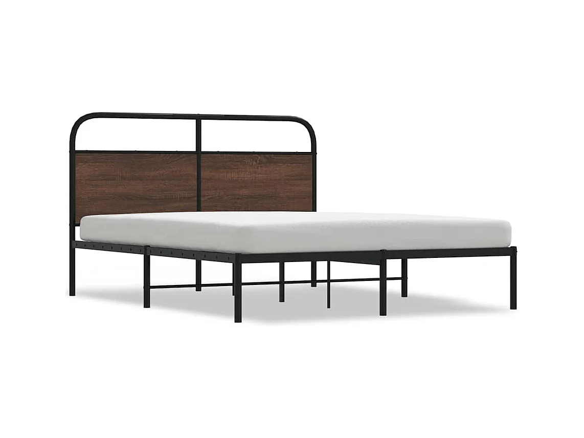 Letto per adulti | Letto matrimoniale | Giroletto senza Materasso Rovere Marrone 150x200 cm Truciolato