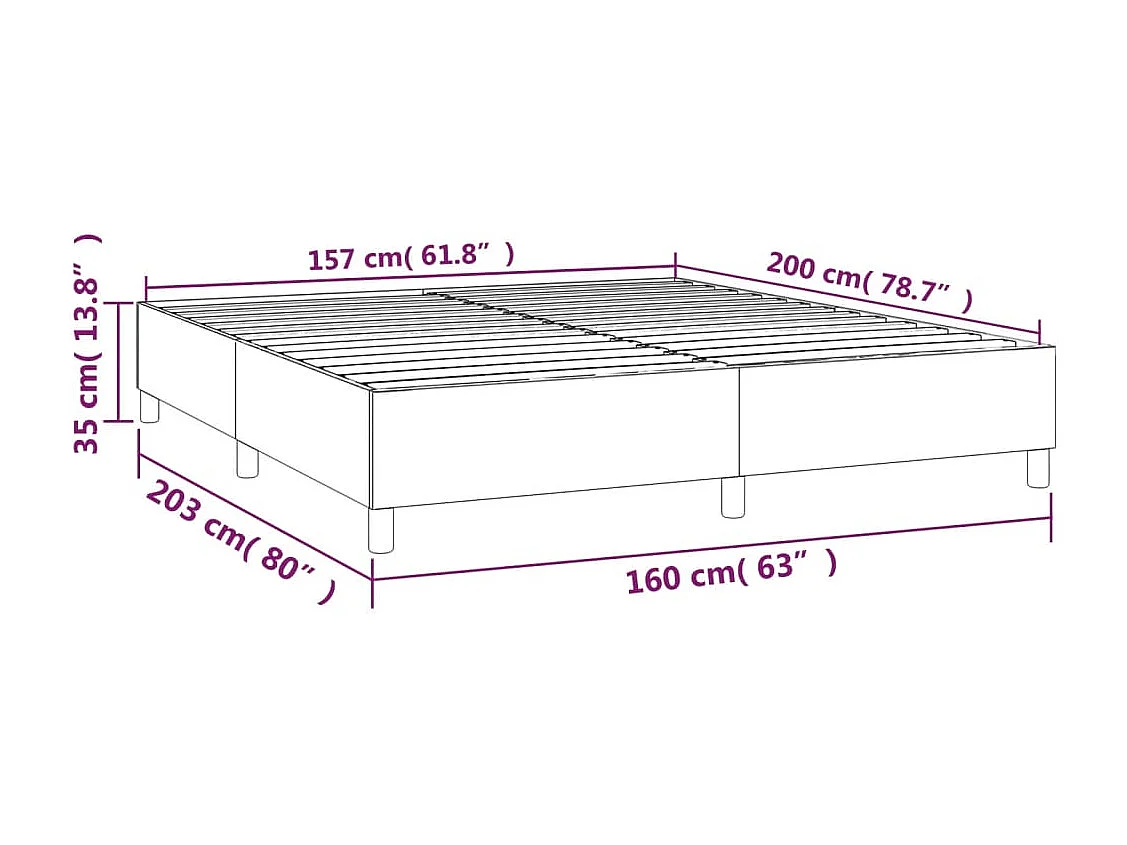 Lit double | Lit adulte | Cadre de lit taupe 160x200 cm tissu