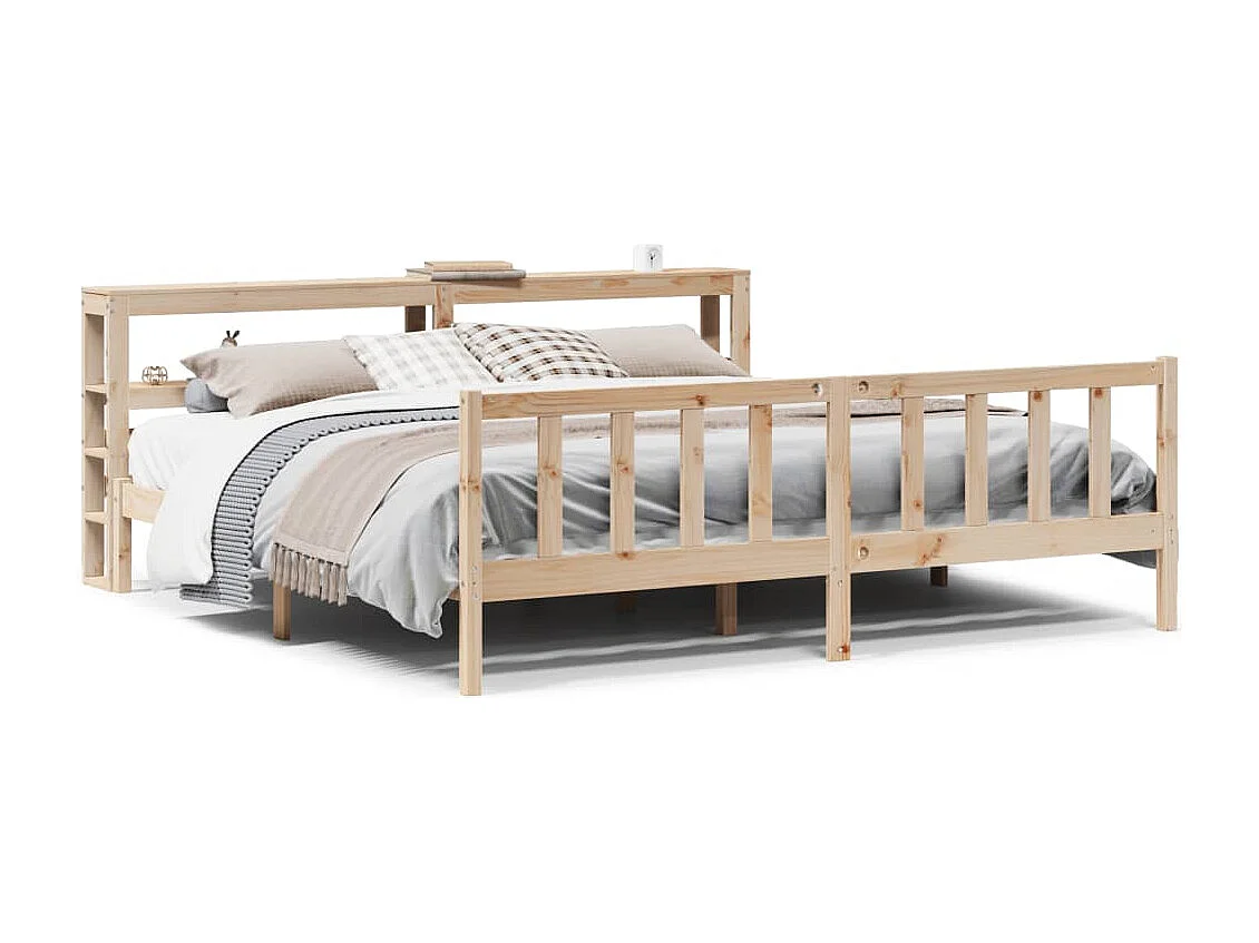 Lit double | Lit adulte | Cadre de lit 200x200 cm bois massif de pin