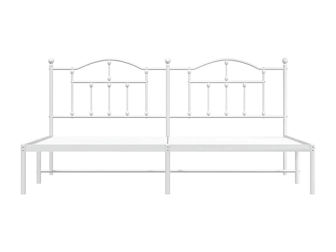 Lit double | Lit adulte | Cadre de lit métal et tête de lit blanc 193x203 cm