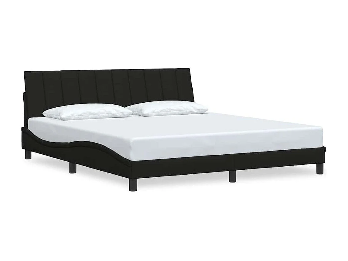 Letto per adulti | Letto matrimoniale | Giroletto senza Materasso Hanko Nero 180x200 cm in Tessuto
