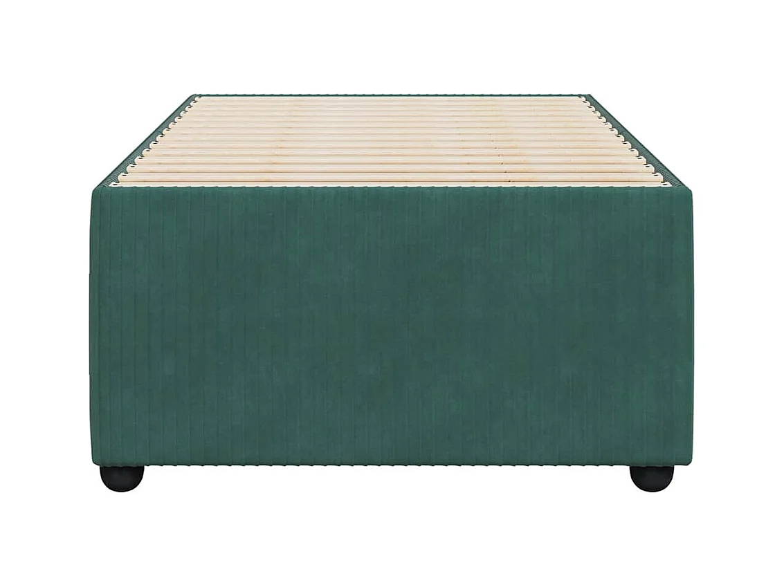 Letto per adulti | Letto singolo | Giroletto senza Materasso Verde Scuro 100x200 cm in Velluto