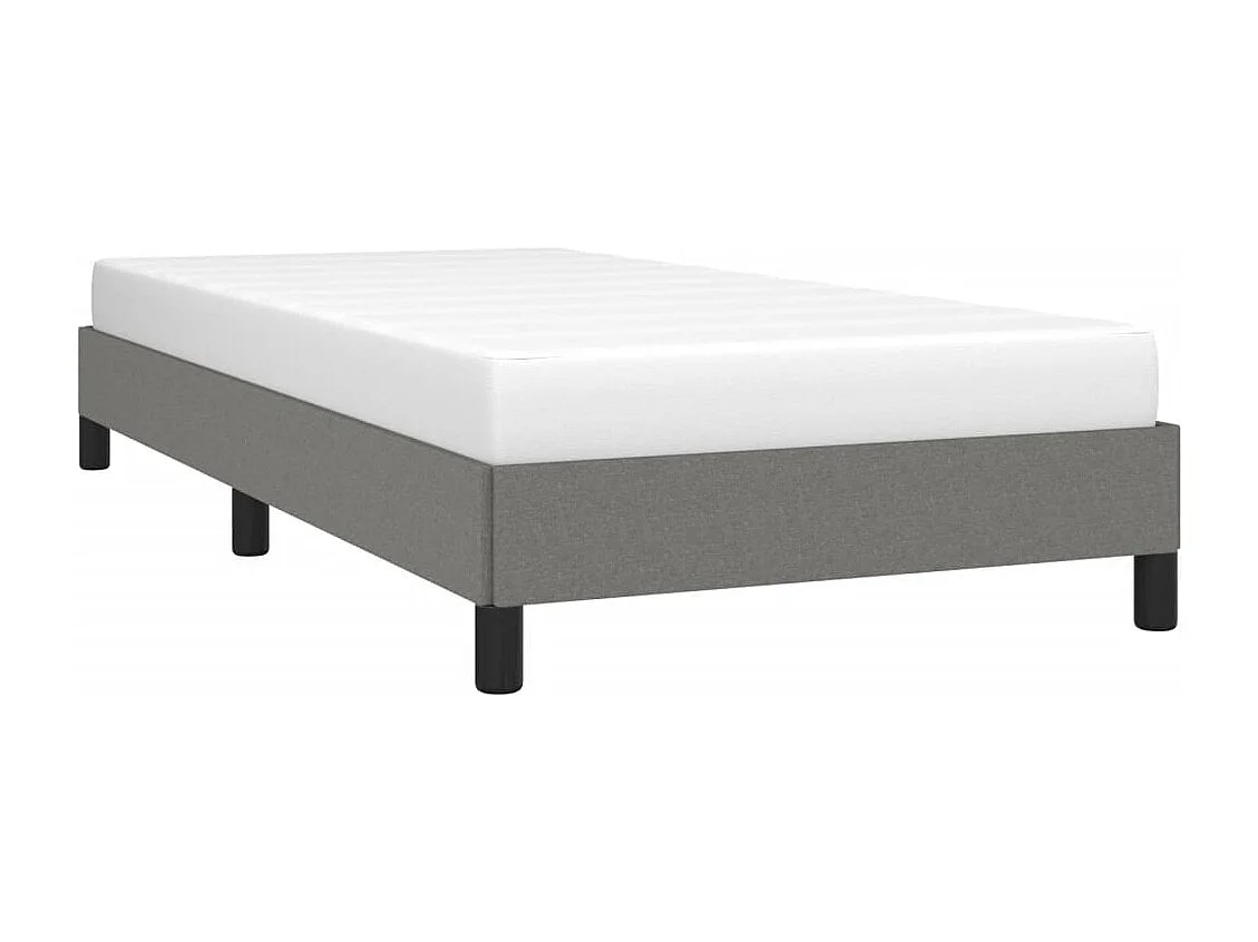 Lit simple | Lit adulte, enfant | Cadre de lit gris foncé 90x190 cm tissu