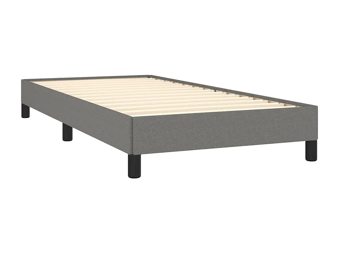 Lit simple | Lit adulte, enfant | Cadre de lit gris foncé 90x190 cm tissu