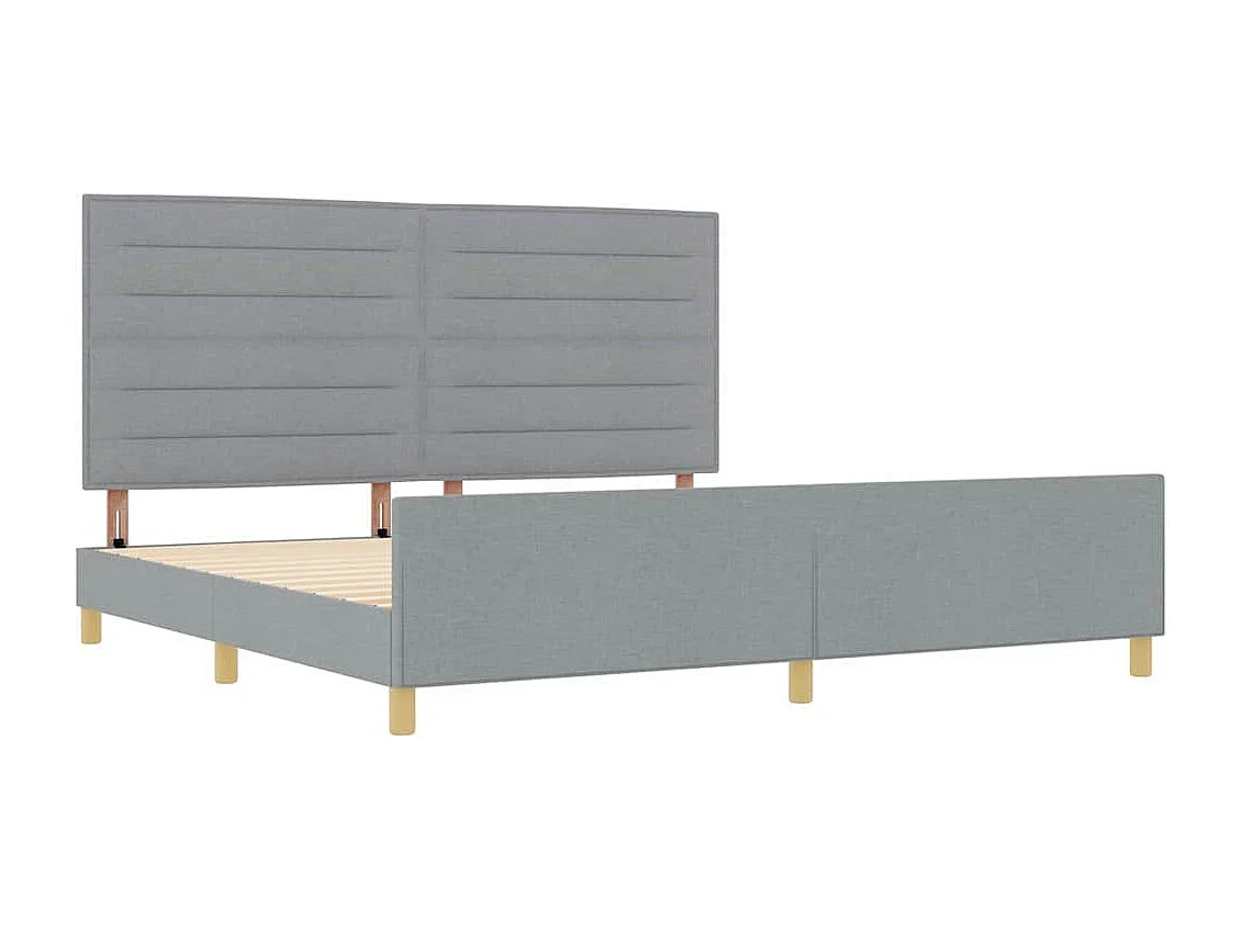 Lit double | Lit adulte | Cadre de lit avec tête de lit Gris clair 200x200 cm tissu