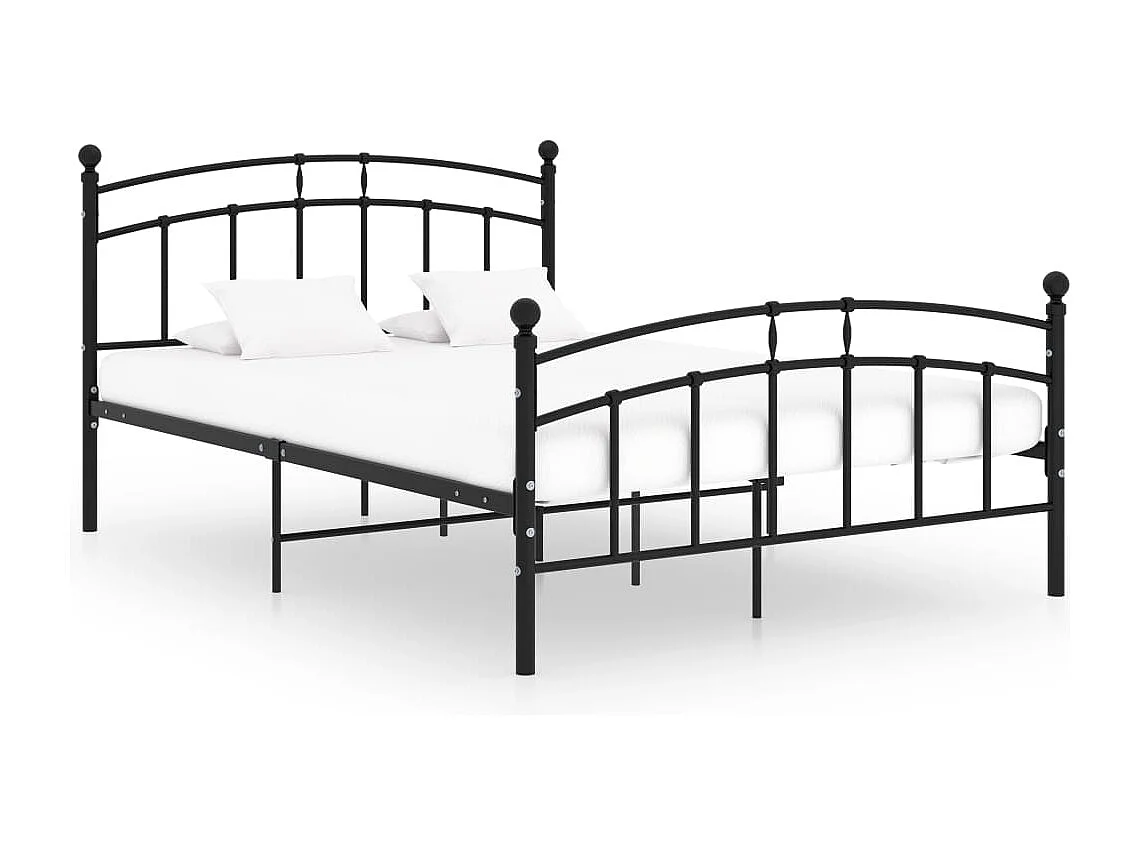 Lit double | Lit adulte | Cadre de lit noir métal 200x200 cm