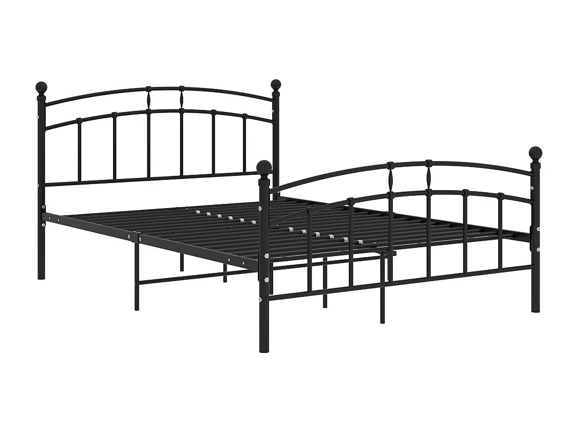 Lit double | Lit adulte | Cadre de lit noir métal 200x200 cm