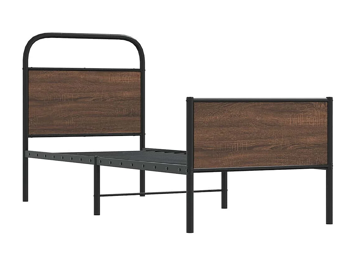 Lit simple | Lit adulte, enfant | Cadre de lit 75x190cm chêne marron bois ingénierie