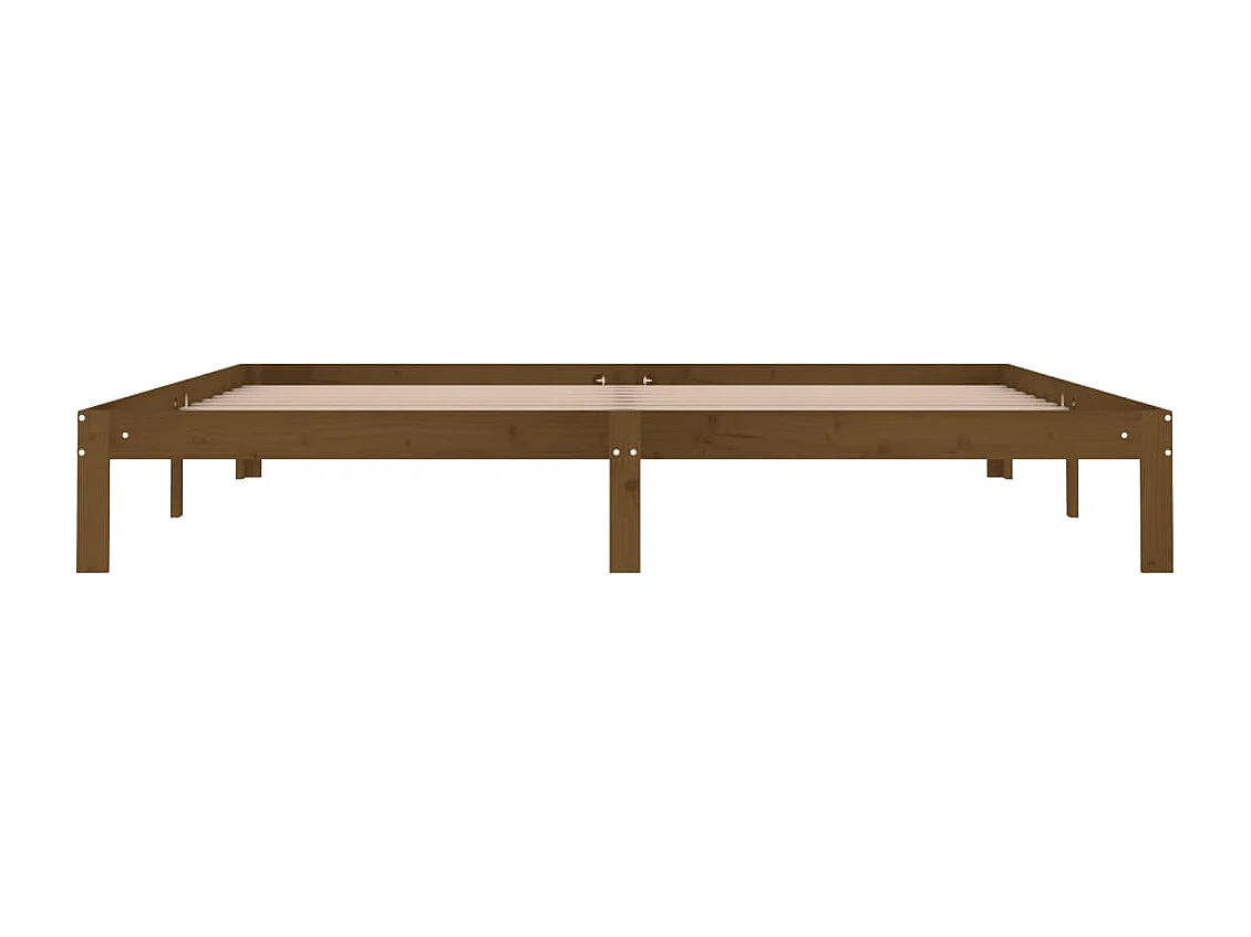 Lit double | Lit adulte | Cadre de lit marron miel bois pin massif 200x200cm