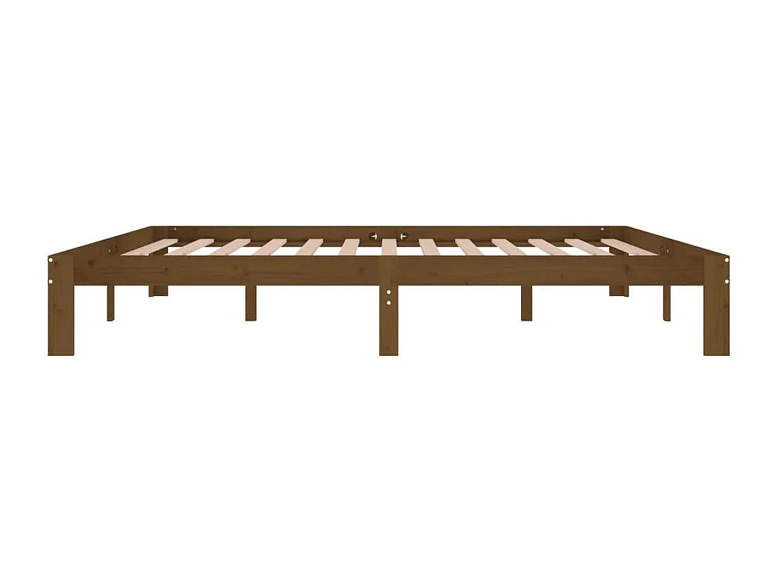 Lit double | Lit adulte | Cadre de lit marron miel bois pin massif 200x200cm