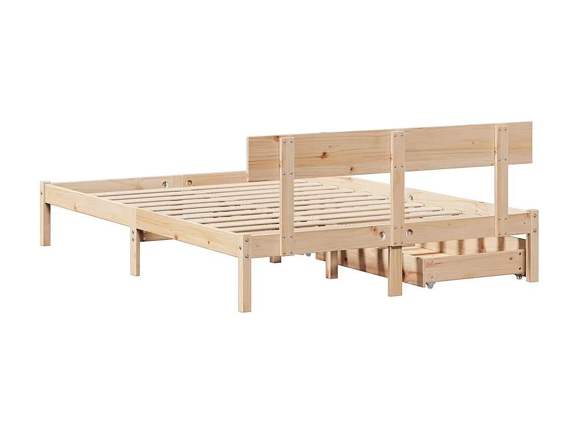 Lit simple | Lit adulte, enfant | Cadre de lit 120x190 cm bois de pin massif