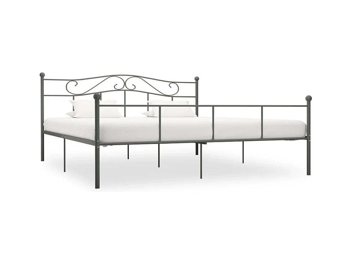 Lit double | Lit adulte | Cadre de lit gris métal 180x200 cm