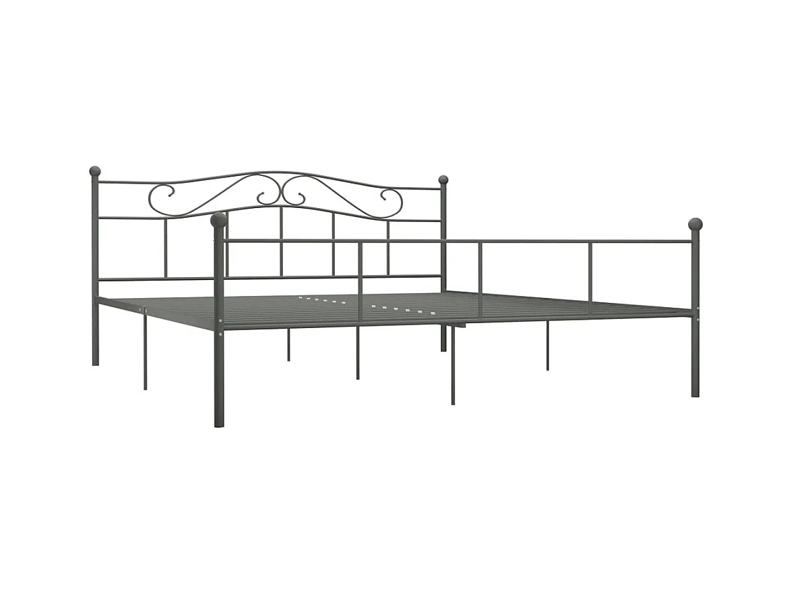 Lit double | Lit adulte | Cadre de lit gris métal 180x200 cm