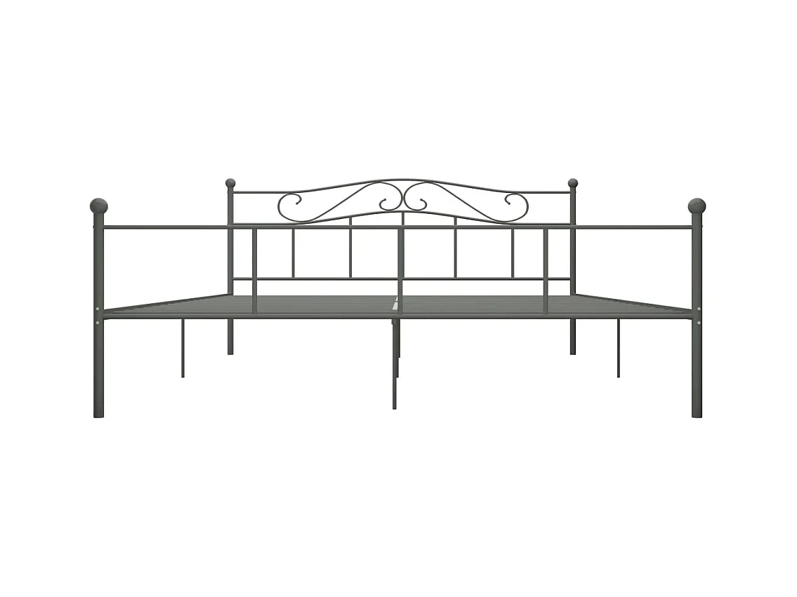 Lit double | Lit adulte | Cadre de lit gris métal 180x200 cm
