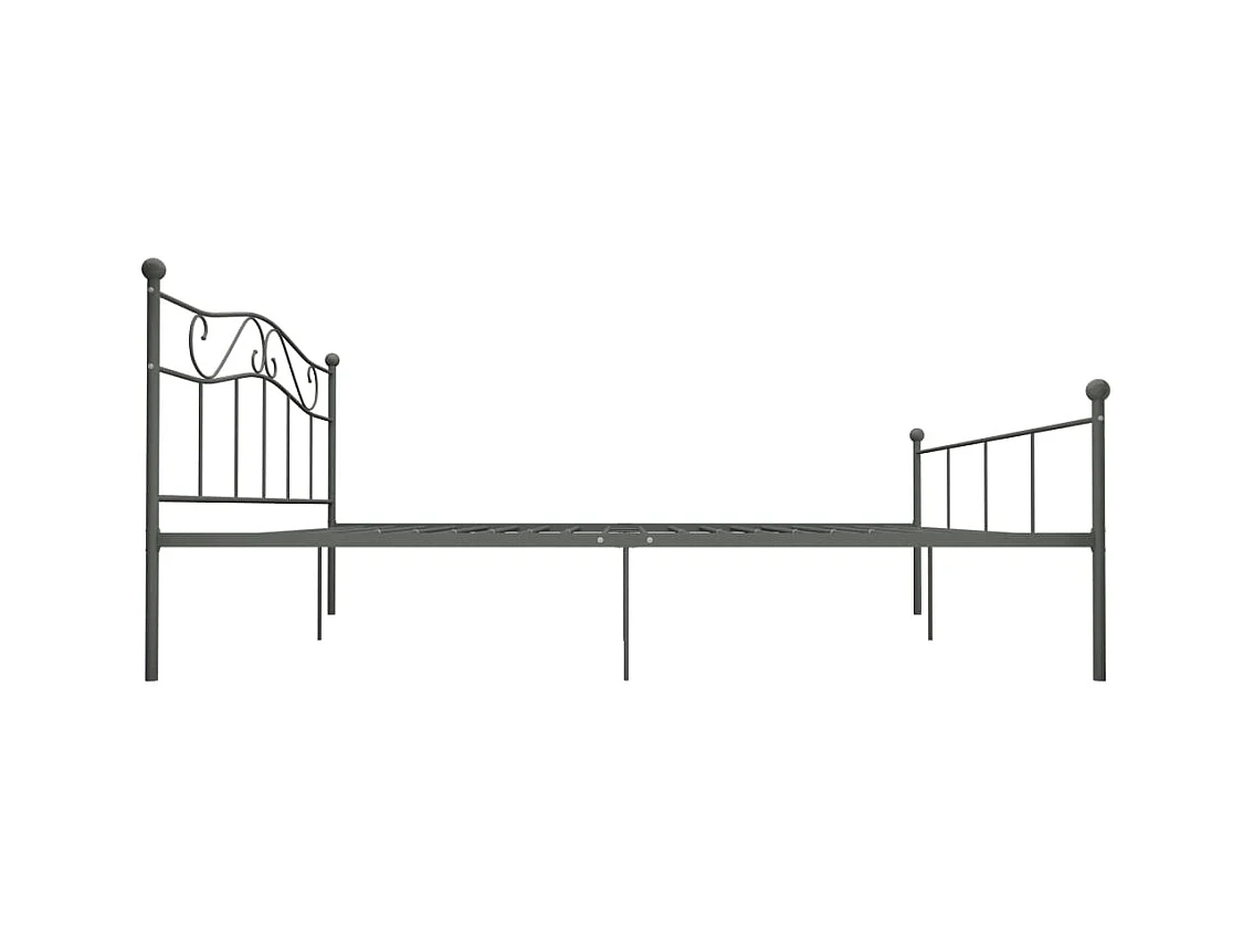 Lit double | Lit adulte | Cadre de lit gris métal 180x200 cm