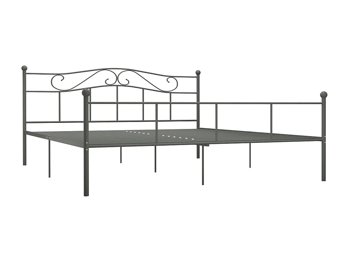 Lit double | Lit adulte | Cadre de lit gris métal 180x200 cm