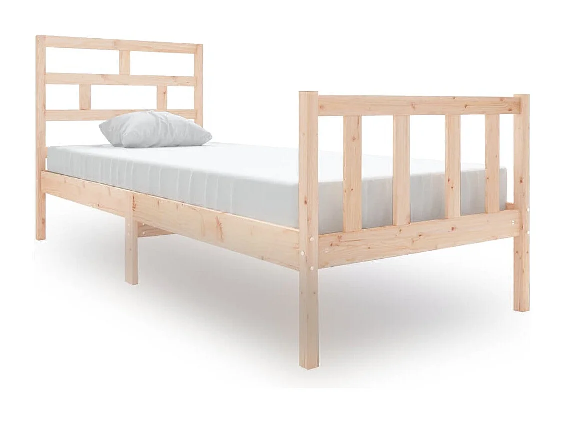 Lit simple | Lit adulte, enfant | Cadre de lit bois de pin massif 75x190 cm