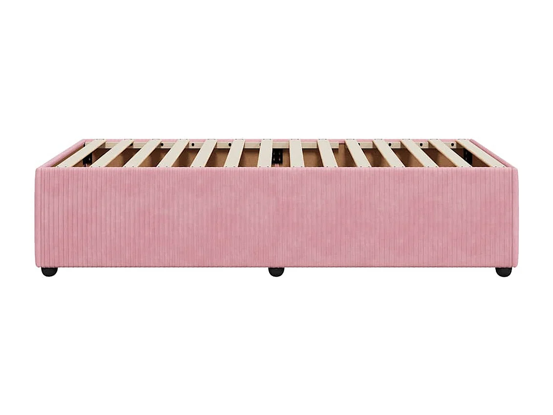 Lit simple | Lit adulte, enfant | Cadre de lit rose 90x190 cm velours
