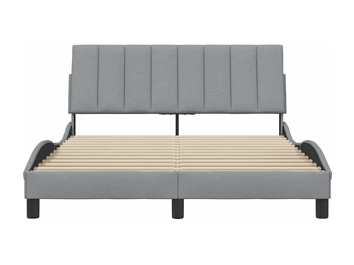 Letto per adulti | Letto matrimoniale | Giroletto senza Materasso Hanko Grigio Chiaro 140x190 cm Tessuto