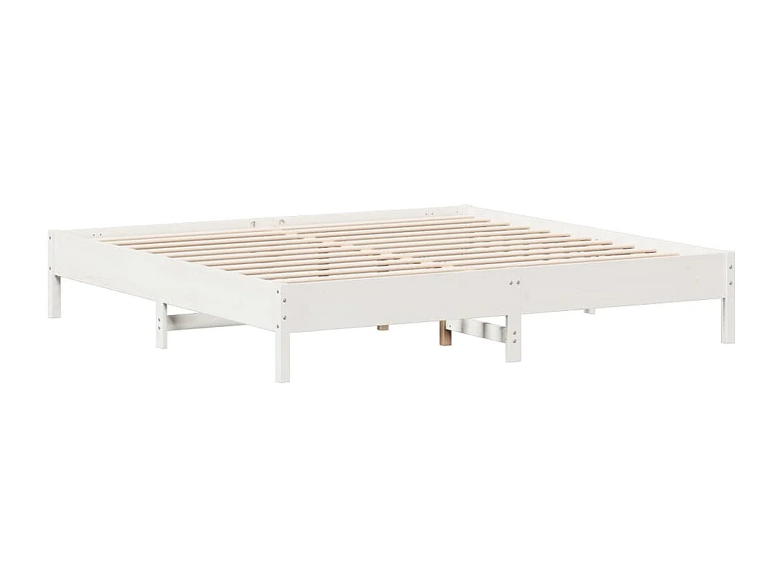 Lit double | Lit adulte | Cadre de lit blanc 180x200 cm bois massif de pin