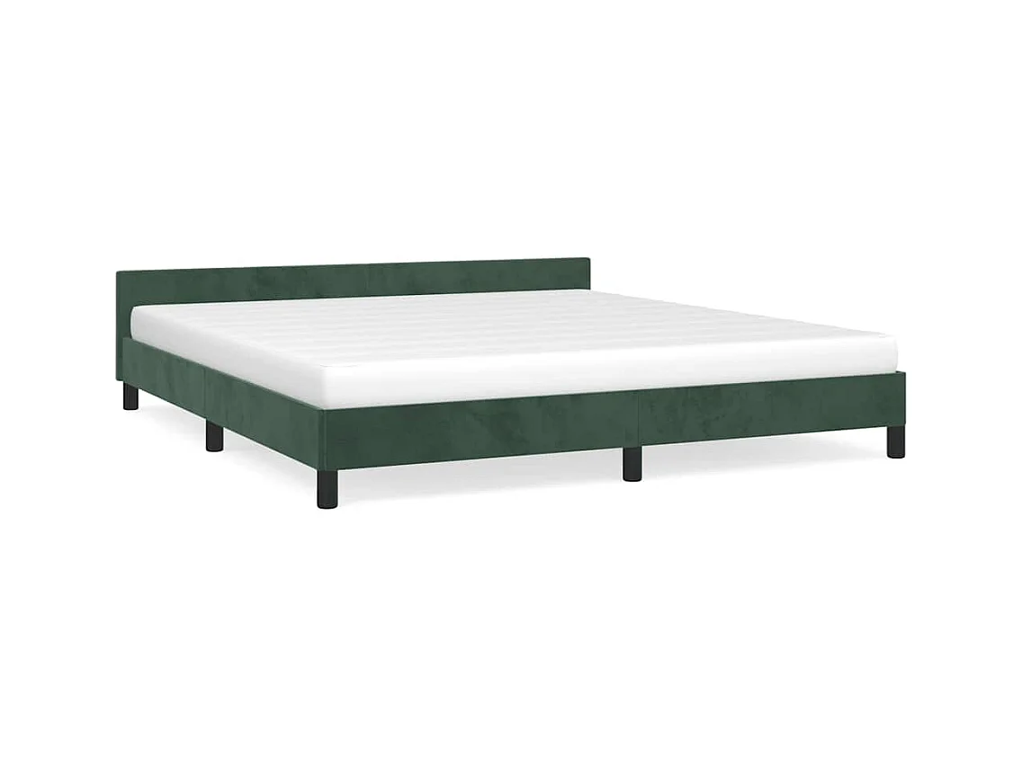 Lit double | Lit adulte | Cadre de lit vert foncé 160x200 cm velours