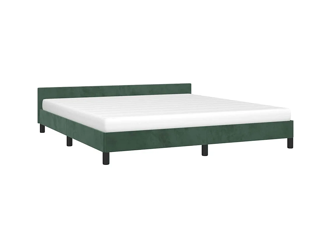 Lit double | Lit adulte | Cadre de lit vert foncé 160x200 cm velours
