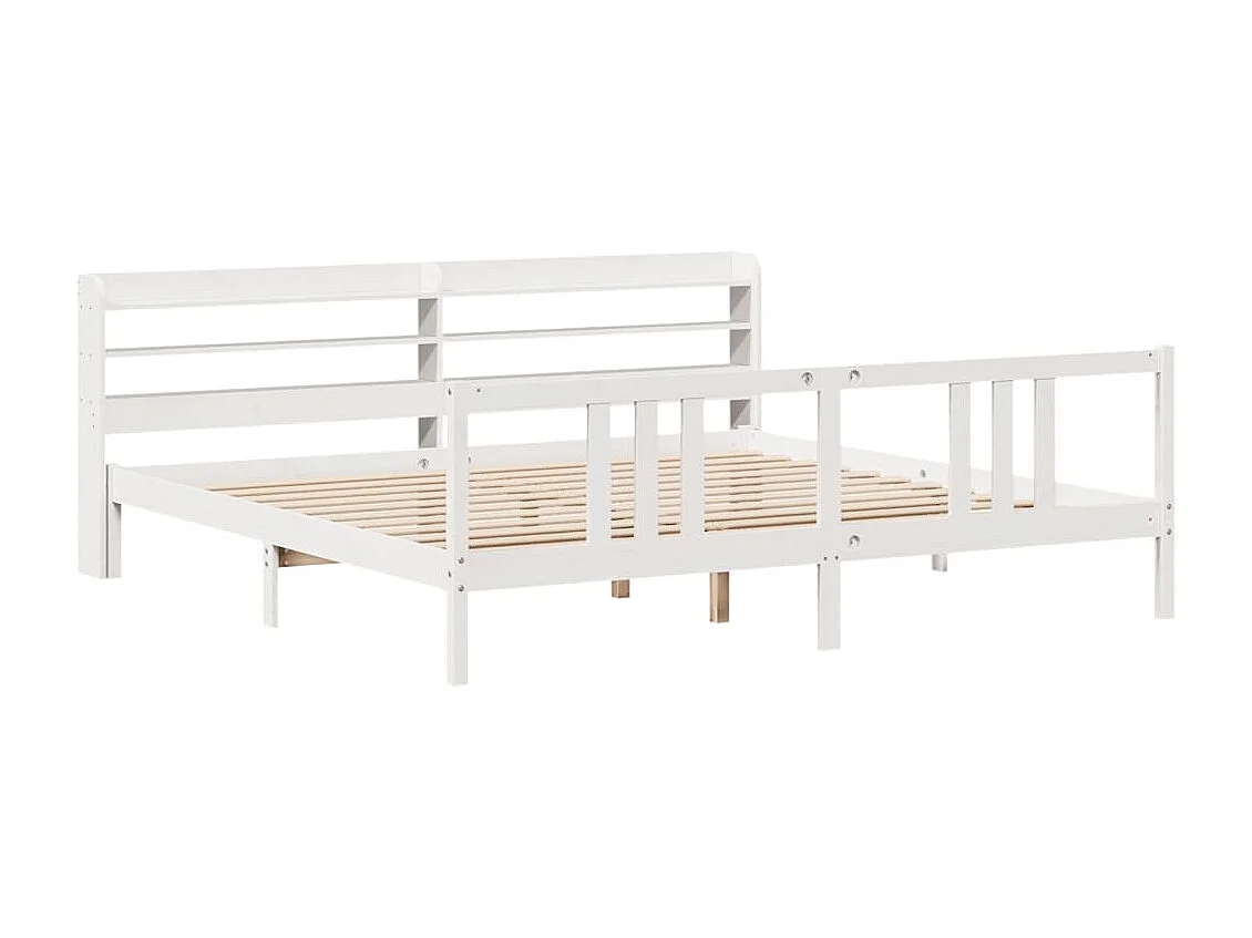 Letto per adulti | Letto matrimoniale | Giroletto con Testiera senza Materasso Bianco 200x200 cm